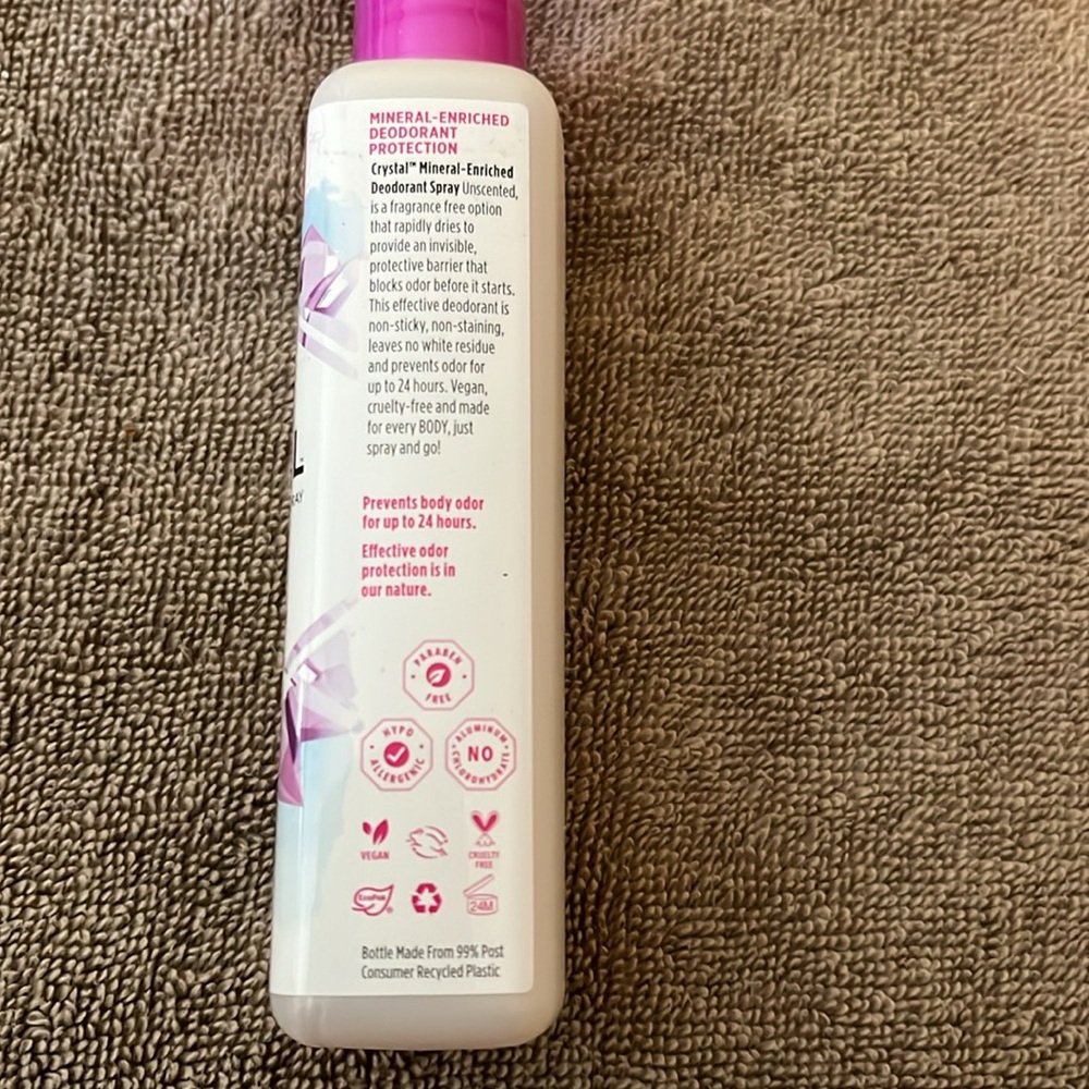 CRYSTAL mineral enriched deodorant spray 4oz rapid dry paraben free clear color - Picture 3 of 5